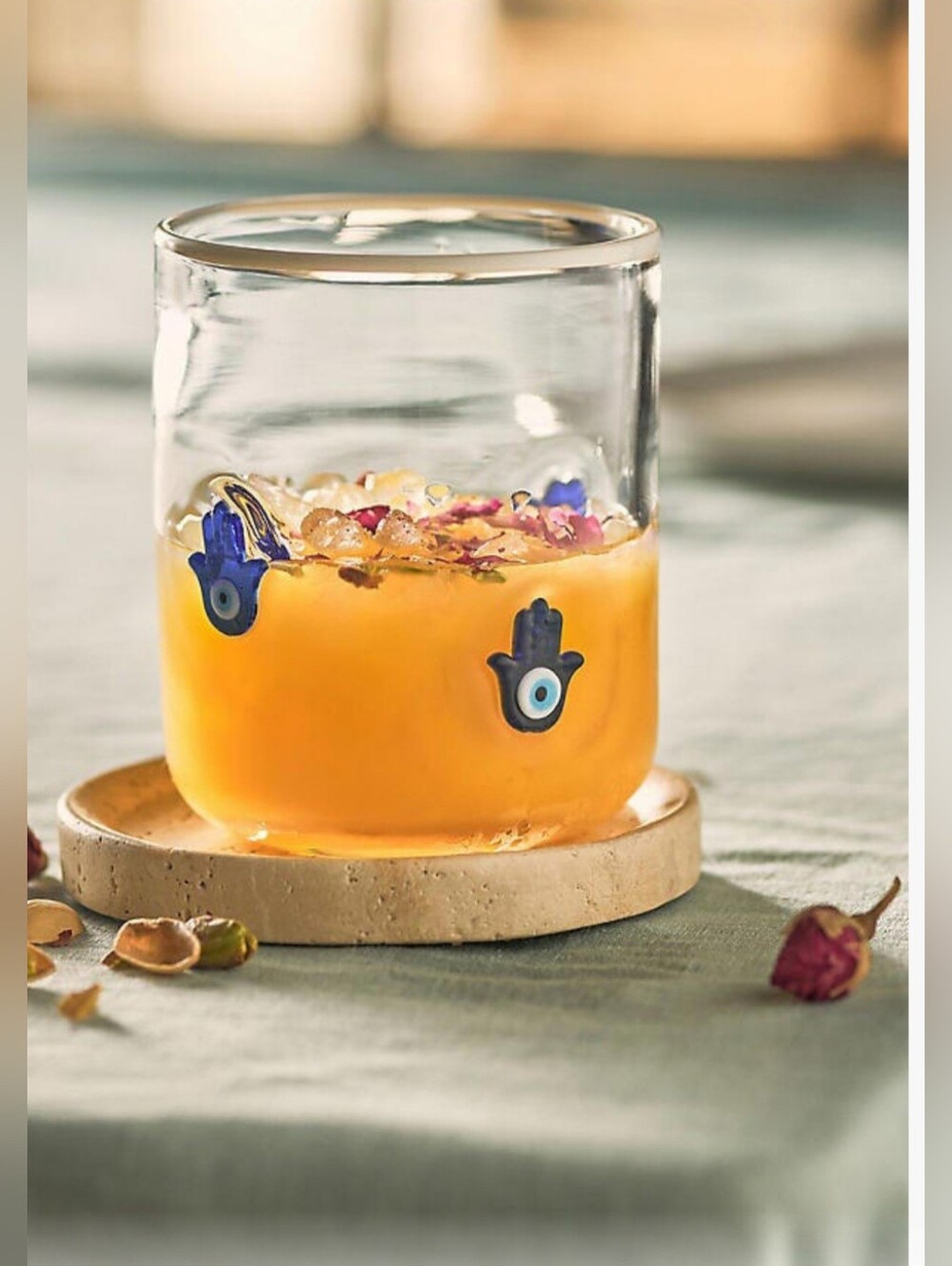 Anthropologie, Icon Juice Glass - Hamsa